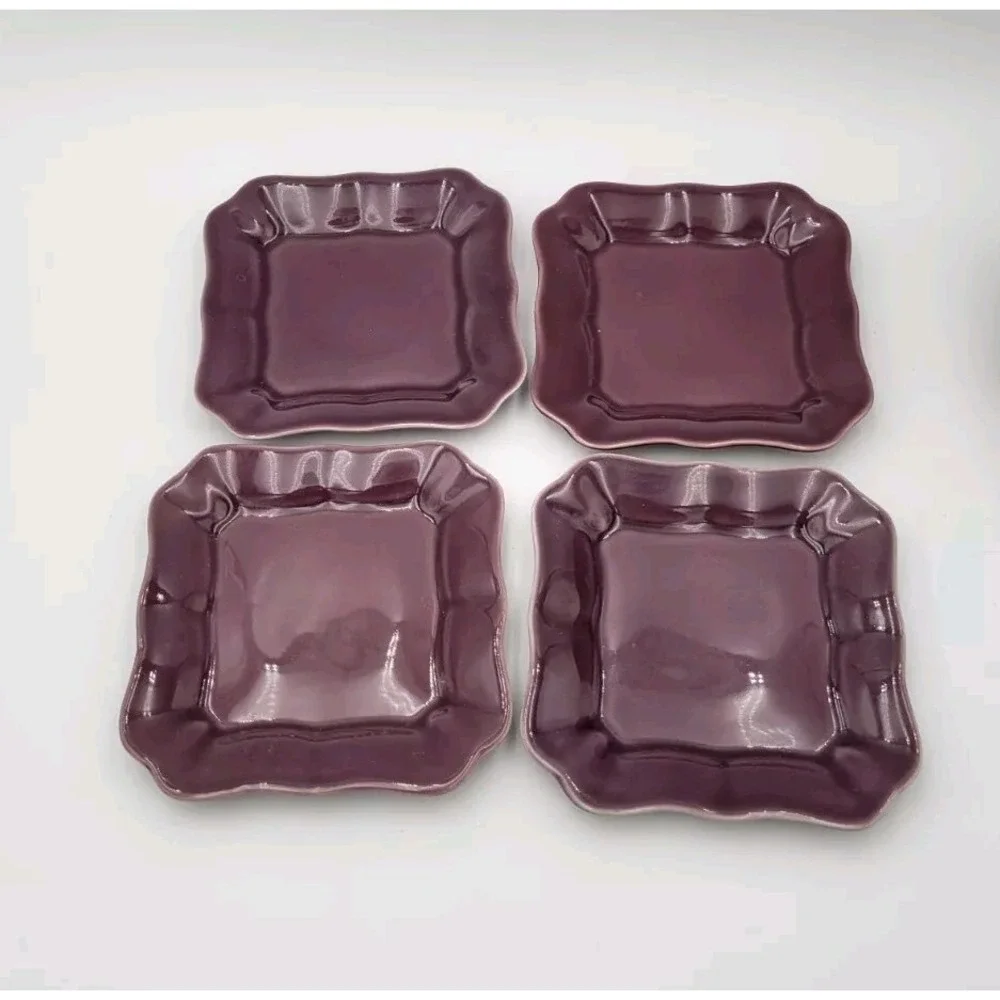 Sur La Table Purple Square 3 Bowls & 4 Small Plates Olive Design Portugal